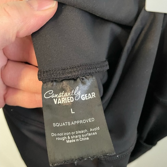 CVG Black Ribbed Leggings MOTO size large - Picture 4 of 8